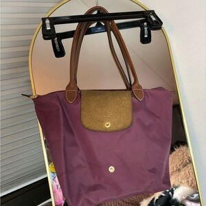 Longchamp Purple and Brown Totes Stylish and Spacious